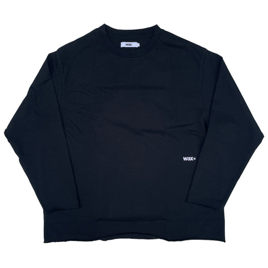 WAX(ワックス) / 長袖Tシャツ ロンT / CUT OFF LONG TEE - BLACK / WX-0480 / メンズ THM 日本製