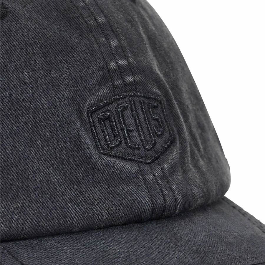 DEUS EX MACHINA ( デウスエクスマキナ ) / キャップ 帽子 / SHIELD GARMENT DYED DAD CAP - BLACK / DMF257382 / メンズ