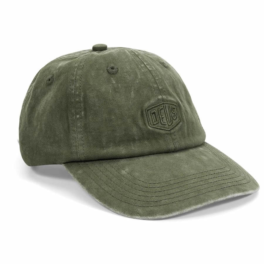 DEUS EX MACHINA ( デウスエクスマキナ ) / キャップ 帽子 / SHIELD GARMENT DYED DAD CAP - CYPRESS GREEN / DMF257382 / メンズ