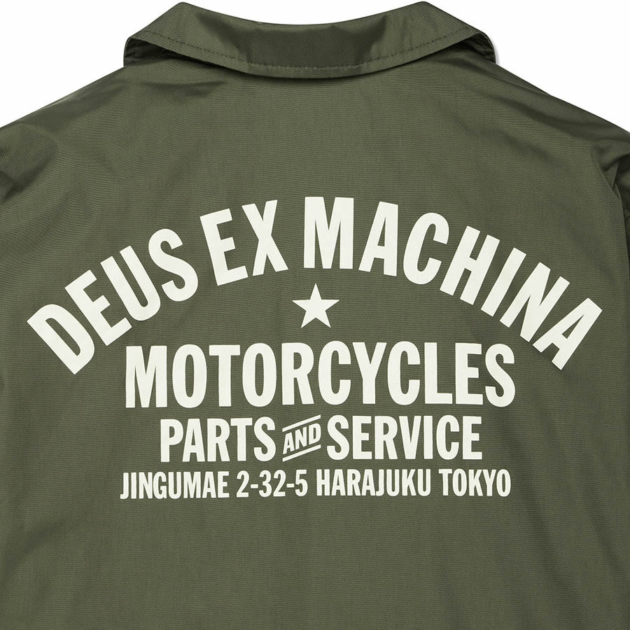 DEUS EX MACHINA ( デウスエクスマキナ ) コーチジャケット ナイロンジャケット / HARAJUKU COACH - CYPRESS GREEN / DMW46821S / メンズ