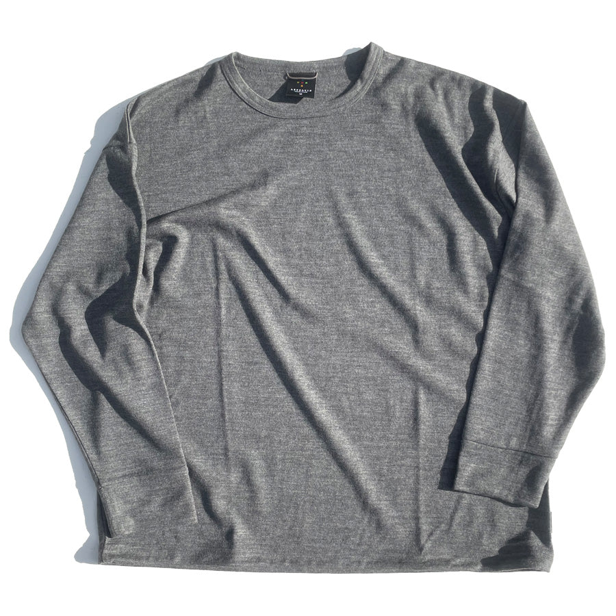 AXESQUIN.MODIFIED (アクシーズクイン ) / メリノウール ロンT 長袖Tシャツ / MERINOWOOL BASIC L/S TEE - CHARCOAL / 321122 / メンズ