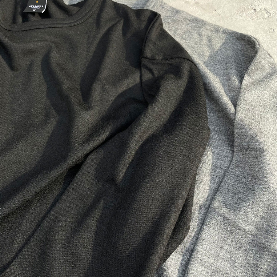 AXESQUIN.MODIFIED (アクシーズクイン ) / メリノウール ロンT 長袖Tシャツ / MERINOWOOL BASIC L/S TEE - CHARCOAL / 321122 / メンズ