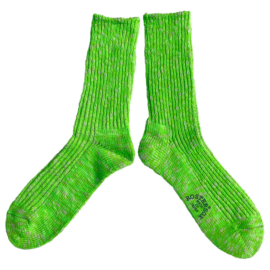 ROSTER SOX(ロスターソックス) / 靴下 クルーソックス / BIG SLUB 60 RIB - GREEN / RS-447 / メンズ レディース