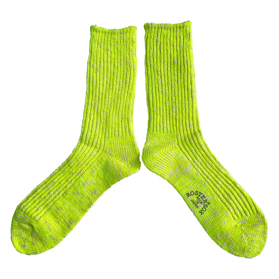 ROSTER SOX(ロスターソックス) / 靴下 クルーソックス / BIG SLUB 60 RIB - YELLOW / RS-447 / メンズ レディース