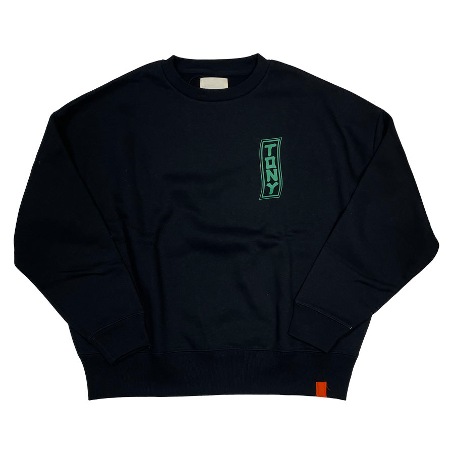 Tony Taizsun(トニー タイズサン) / 裏起毛 クルーネック スウェットトレーナー  / UKIYOE SURFER SWEAT - BLACK / 25FW-019 / メンズ