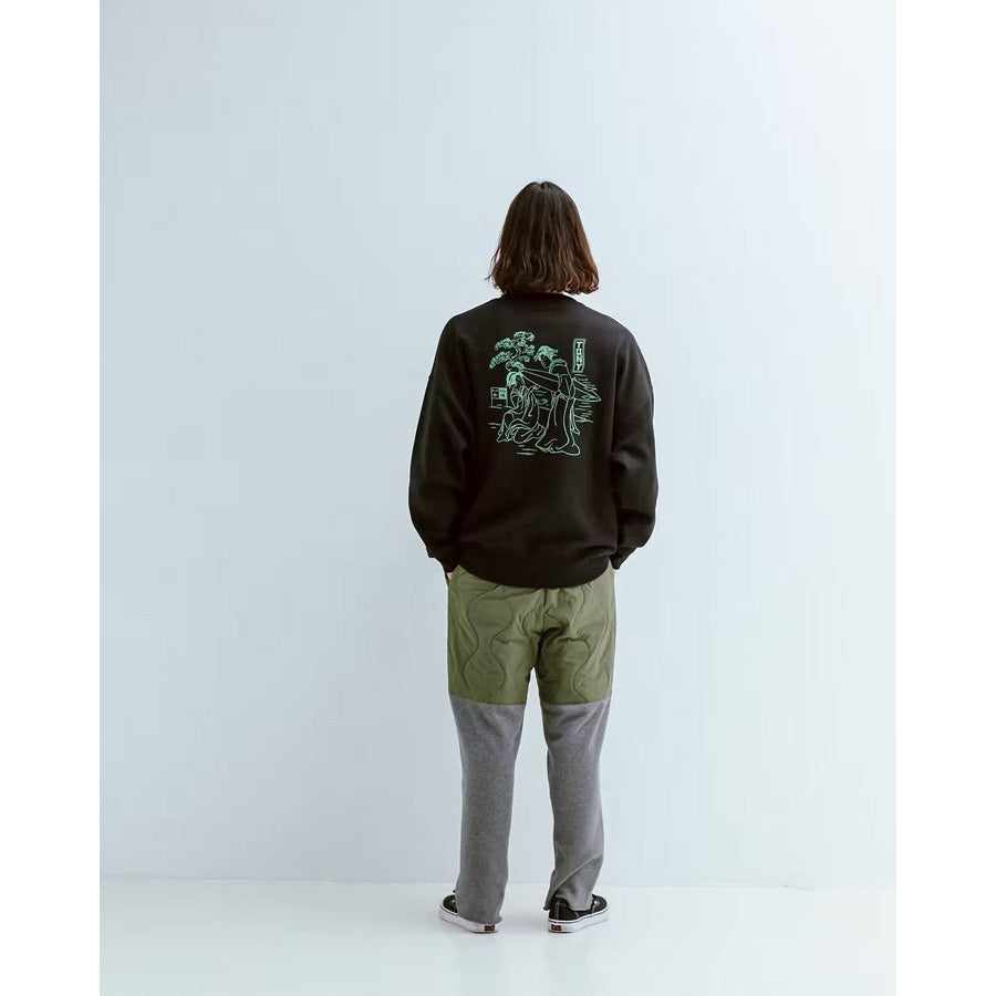 Tony Taizsun(トニー タイズサン) / 裏起毛 クルーネック スウェットトレーナー  / UKIYOE SURFER SWEAT - BLACK / 25FW-019 / メンズ