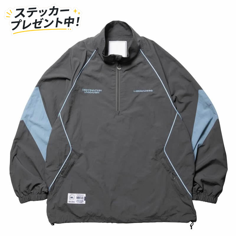 LIBERAIDERS(リベレイダース) / ナイロンハーフジップジャケット ウインドブレーカー / NYLON HALF ZIP - GRAY / 770162503 / メンズ