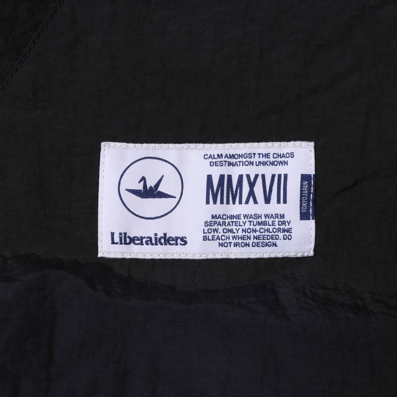 LIBERAIDERS(リベレイダース) / ナイロンハーフジップジャケット ウインドブレーカー / NYLON HALF ZIP - BLACK / 770162503 / メンズ
