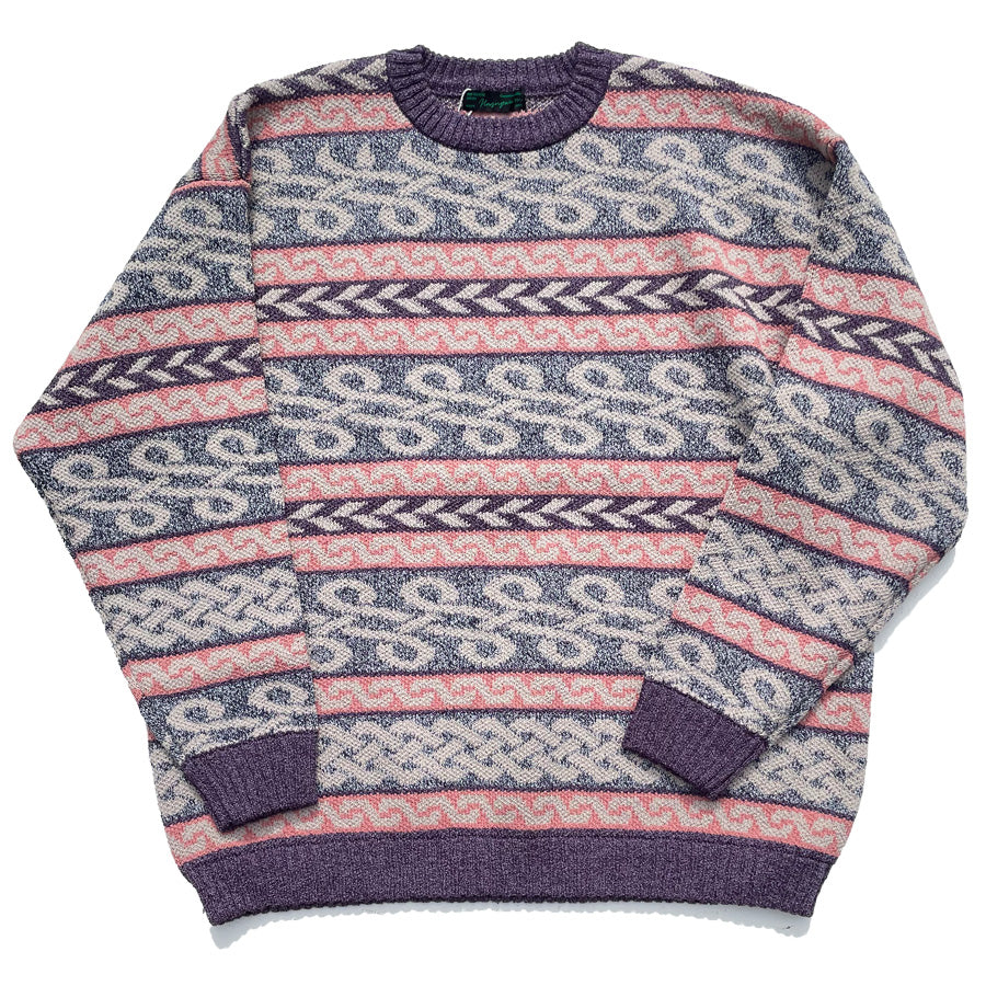 NASNGWAM (ナスングワム) / ケルティックニット /  BRAID KNIT - PURPLE / K0770203 / メンズ 総柄セーター