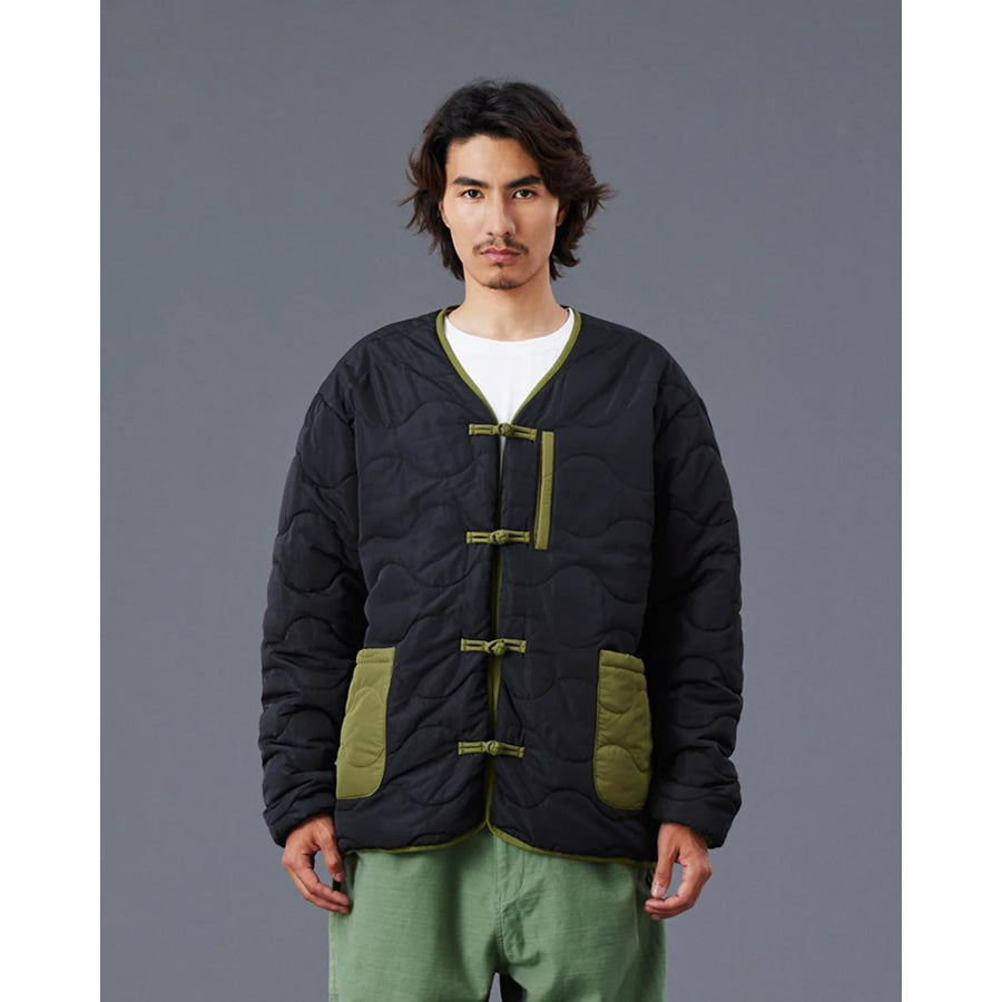 LIBERAIDERS(リベレイダース) / チャイナボタン付き ヘチマキルティング ライナージャケット / QUILTED JACKET - BLACK / 770152503 / メンズ