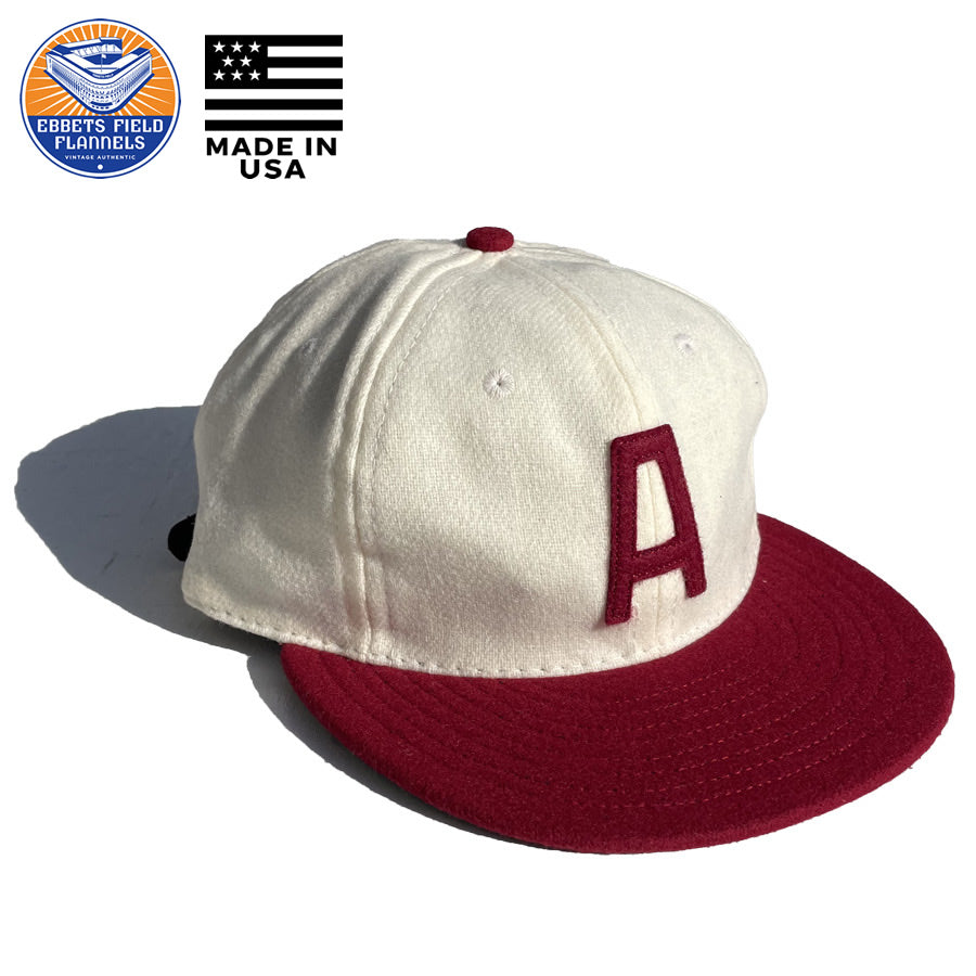 EBBETS FIELD FLANNELS(エベッツ) / 帽子 ベースボールキャップ ウール USA製 / UNIVERSITY OF ALABAMA 1950 VINTAGE BALLCAP / WHITE / メンズ