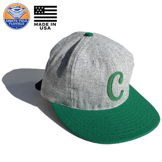 EBBETS FIELD FLANNELS(エベッツ) / 帽子 ベースボールキャップ ウール USA製 / CIENFUEGOS ELEFANTES 1946 VINTAGE BALLCAP / GRAY x GREEN / メンズ