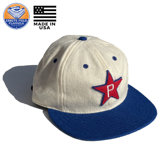 EBBETS FIELD FLANNELS(エベッツ) / 帽子 ベースボールキャップ ウール USA製 / CULTURAL EXCELLENCE x PHILADELPHIA STARS WOOL BALLCAP / WHITE x BLUE / メンズ