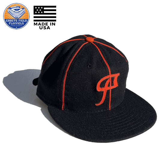 EBBETS FIELD FLANNELS(エベッツ) / 帽子 ベースボールキャップ ウール USA製 /  MONTREAL BLACK PANTHERS 1936 VINTAGE BALLCAP / BLACK x ORANGE / メンズ