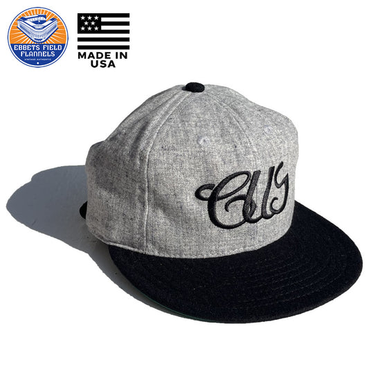 EBBETS FIELD FLANNELS(エベッツ) / 帽子 ベースボールキャップ ウール USA製 / CHICAGO UNION GIANTS 1902 VINATGE BALLCAP / GREY x BLACK / メンズ