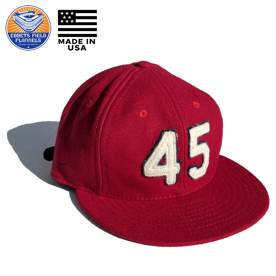 EBBETS FIELD FLANNELS(エベッツ) / 帽子 ベースボールキャップ ウール USA製 / 45 BOB GIBSON SIGNATURE SERIES BALLCAP / RED / メンズ