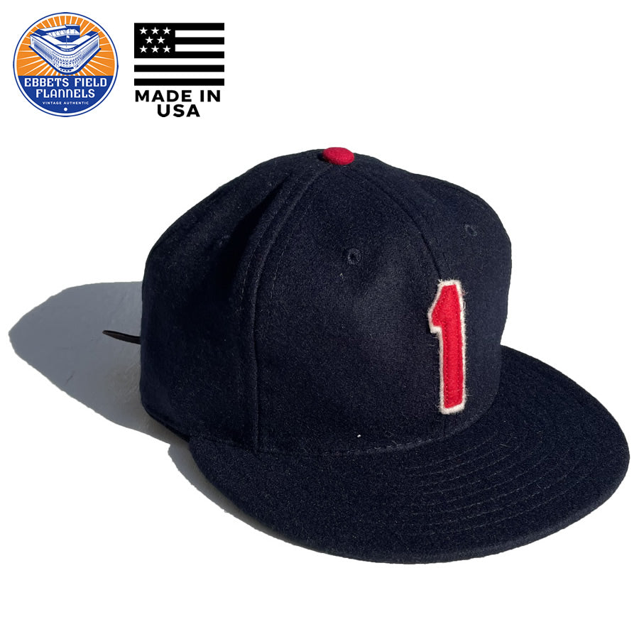 EBBETS FIELD FLANNELS(エベッツ) / 帽子 ベースボールキャップ ウール USA製 / 1 OZZIE SMITH SIGNATURE SERIES BALLCAP / NAVY / メンズ オジースミス