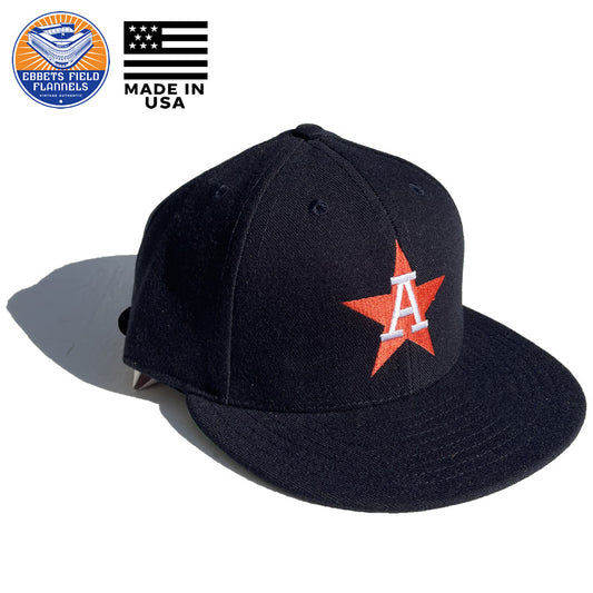 EBBETS FIELD FLANNELS(エベッツ) / 帽子 ベースボールキャップ ウール USA製 / AUBURON ASTROS 1988 VINATGE BALLCAP / BLACK / メンズ