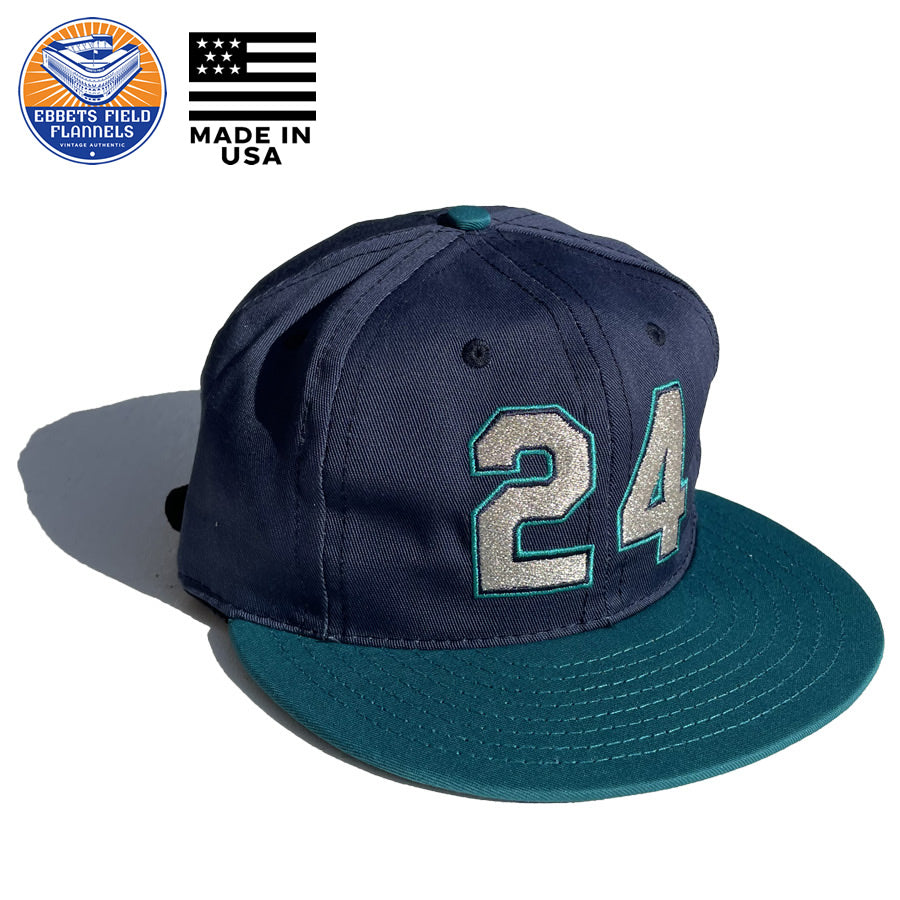 EBBETS FIELD FLANNELS(エベッツ) / 帽子 ベースボールキャップ ウール USA製 / 24 KEN GRIFFEY JR. 1995 SIGNATURE SERIES BALLCAP / NAVY x GREEN / メンズ ケングリフィージュニア