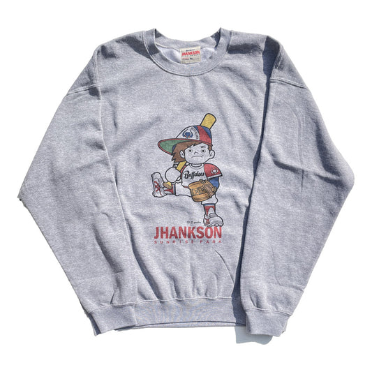 JHANKSON ジャンクソン / 別注生産 /  裏起毛 スウェットクルーネック トレーナー / BUFFA-KUN SWEAT CREW - GREY / バッファ君 近鉄バファローズ