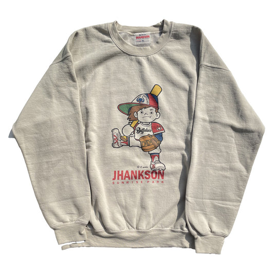 JHANKSON ジャンクソン / 別注生産 /  裏起毛 スウェットクルーネック トレーナー / BUFFA-KUN SWEAT CREW - SAND / バッファ君 近鉄バファローズ