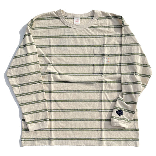 TURN ME ON(ターンミーオン)  / 長袖Tシャツ ロンT / レトロボーダーLS TEE - OFF WHITE / 126-612 / メンズ
