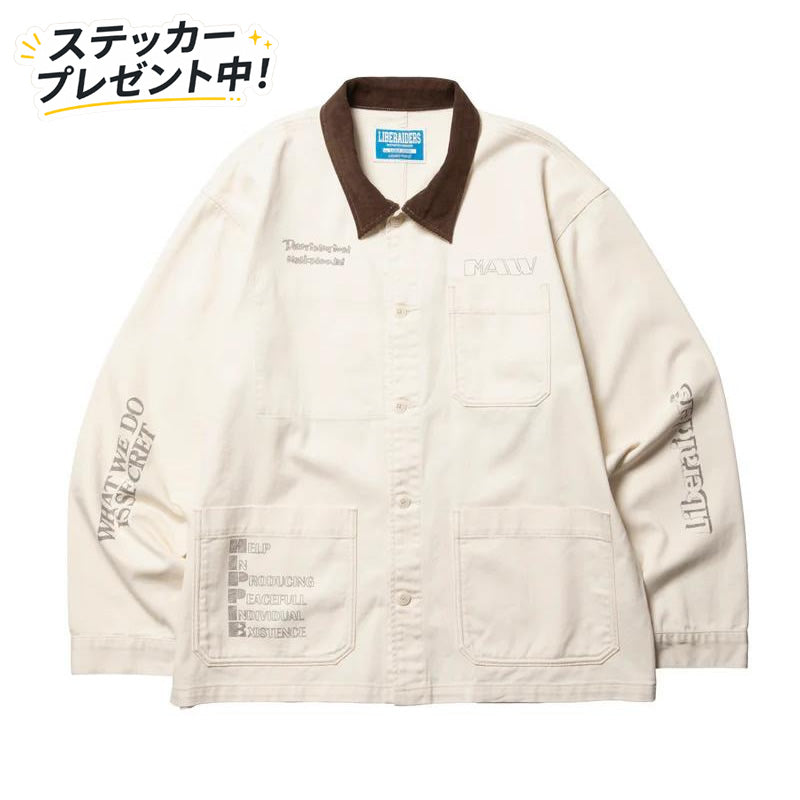 LIBERAIDERS(リベレイダース) / カバーオール ジャケット / HANDWRITING PRINT COVERALL - WHITE / 730032601/ メンズ