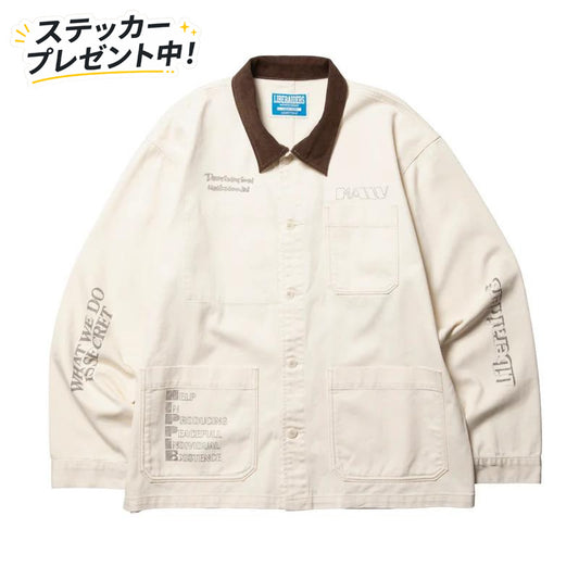 LIBERAIDERS(リベレイダース) / カバーオール ジャケット / HANDWRITING PRINT COVERALL - WHITE / 730032601/ メンズ
