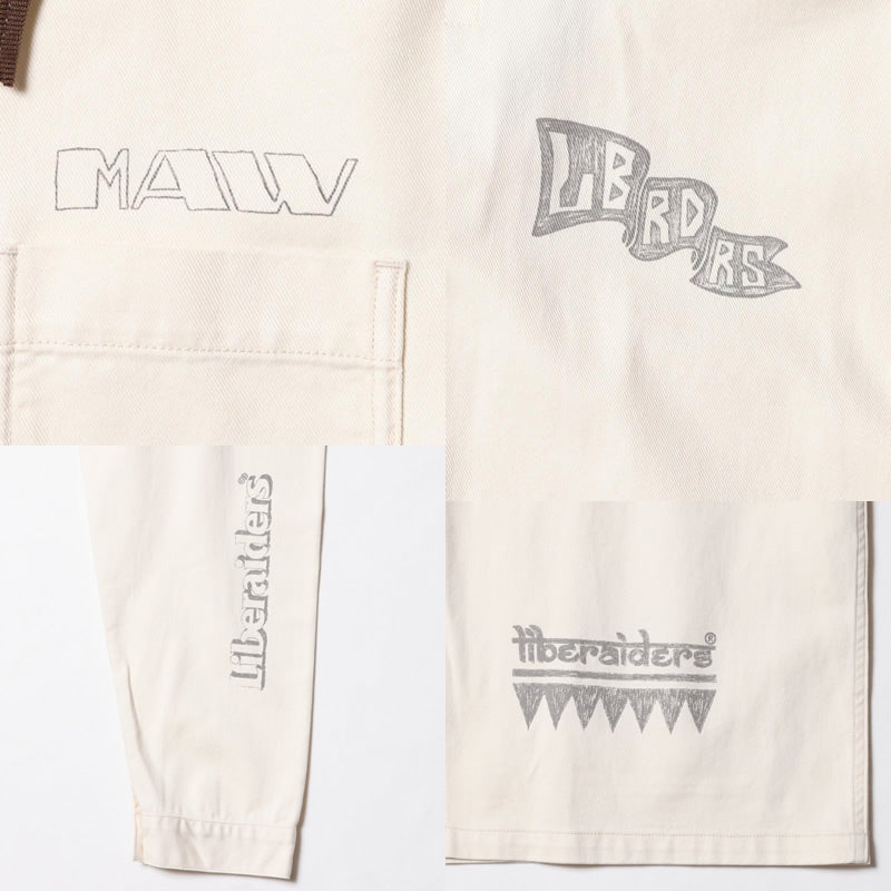 LIBERAIDERS(リベレイダース) / カバーオール ジャケット / HANDWRITING PRINT COVERALL - WHITE / 730032601/ メンズ