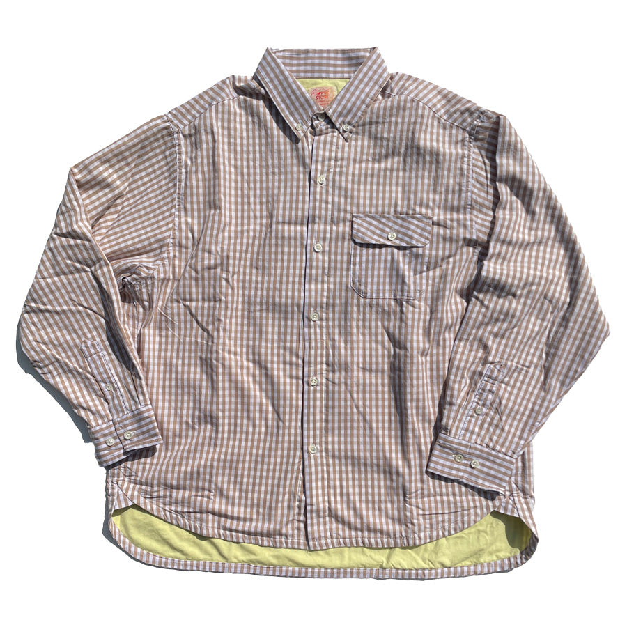 IMPRESTORE (インプレストア) / 裏地付き ギンガムチェックシャツ / GINGHAM CHECK BD SHIRTS WITH LINING - BEIGE /メンズ