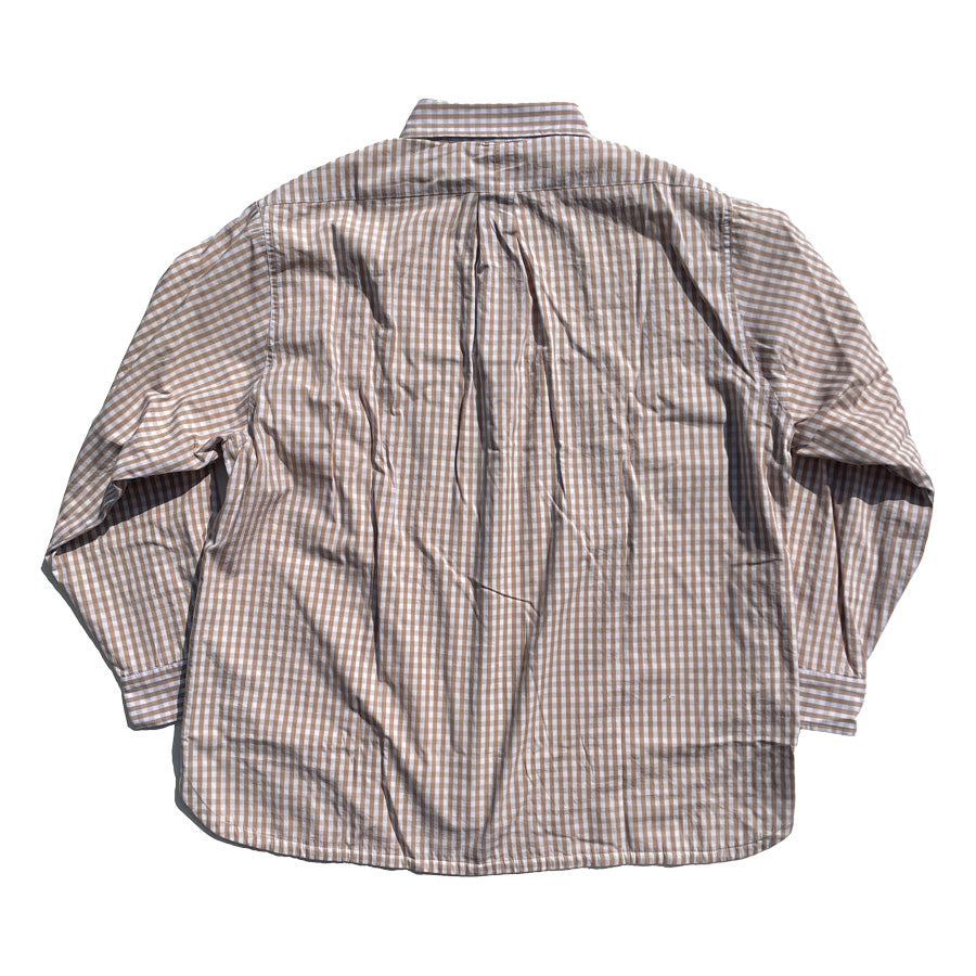 IMPRESTORE (インプレストア) / 裏地付き ギンガムチェックシャツ / GINGHAM CHECK BD SHIRTS WITH LINING - BEIGE /メンズ