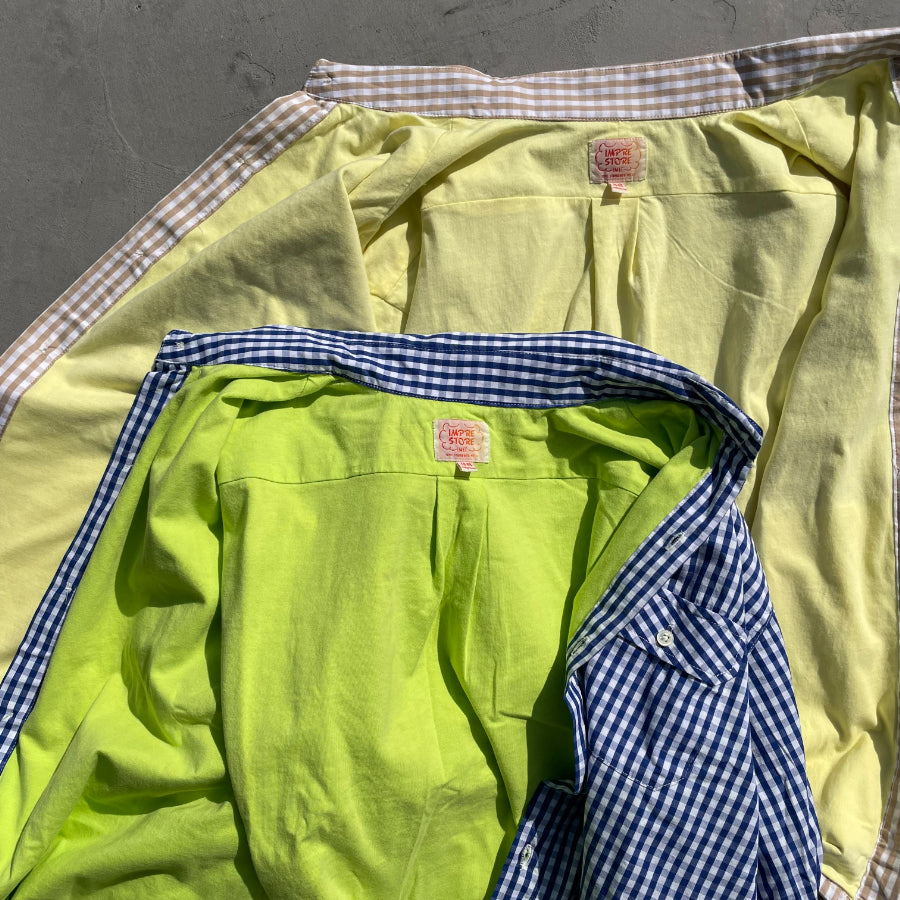 IMPRESTORE (インプレストア) / 裏地付き ギンガムチェックシャツ / GINGHAM CHECK BD SHIRTS WITH LINING - BEIGE /メンズ
