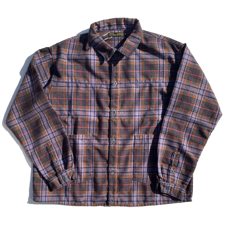 NASNGWAM (ナスングワム) / チェックシャツジャケット 長袖 / LIVE CHECK JACKET - PURPLE / SJ2607005 / 日本製 メンズ