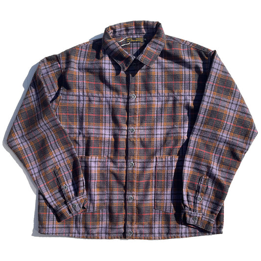 NASNGWAM (ナスングワム) / チェックシャツジャケット 長袖 / LIVE CHECK JACKET - PURPLE / SJ2607005 / 日本製 メンズ