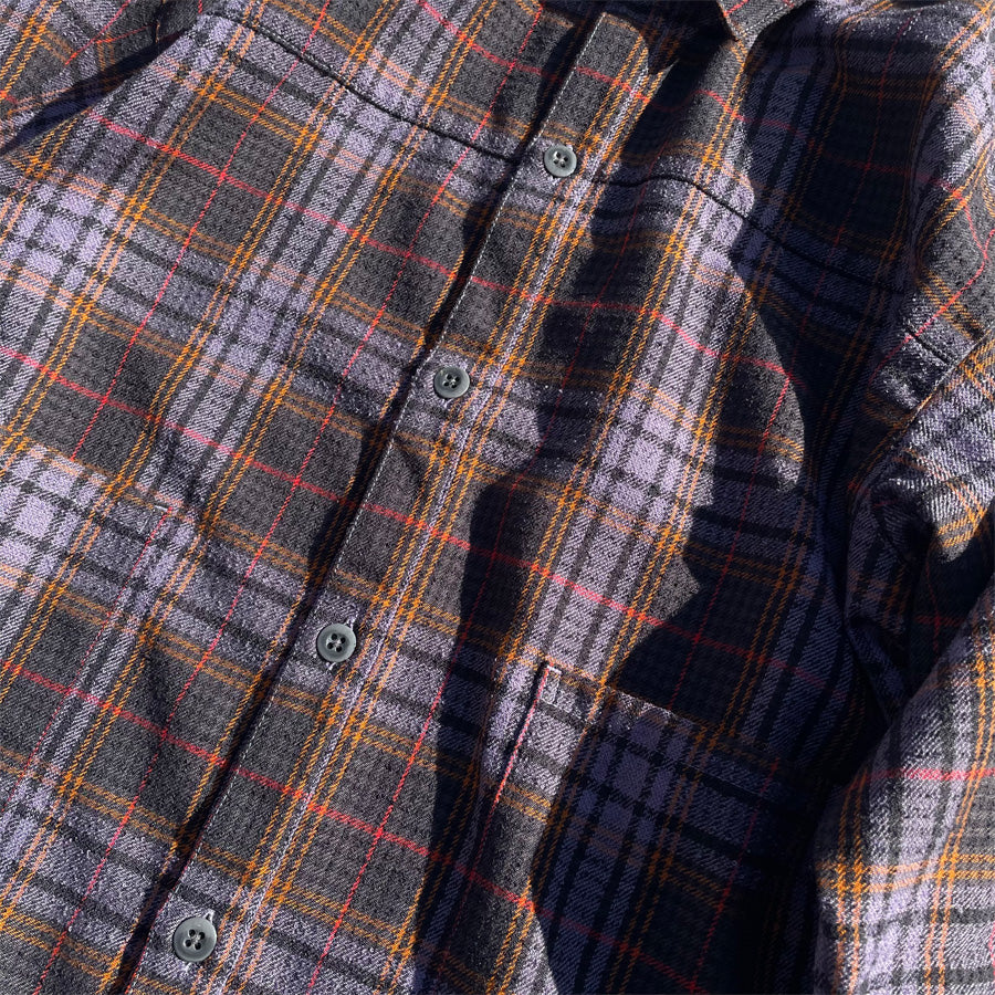 NASNGWAM (ナスングワム) / チェックシャツジャケット 長袖 / LIVE CHECK JACKET - PURPLE / SJ2607005 / 日本製 メンズ
