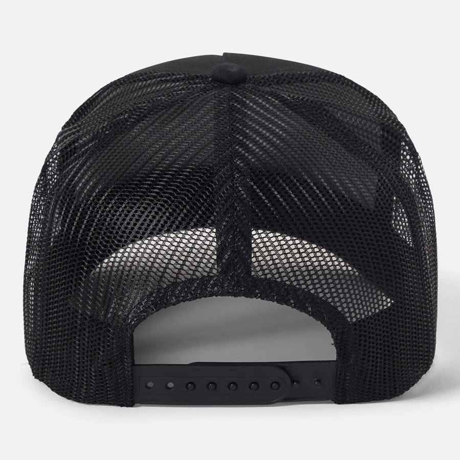 BRIXTON ( ブリクストン ) / メッシュキャップ スナップバック 帽子 / HUBAL C NP MP TRUCKER HAT - BLACK x BLACK / 12037 - BKBLK
