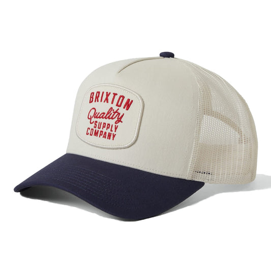 BRIXTON ( ブリクストン ) / メッシュキャップ スナップバック 帽子 / HUBAL C NP MP TRUCKER HAT - OFF WHITE x MIDNIGHT BLUE / 12037 - OFWMB