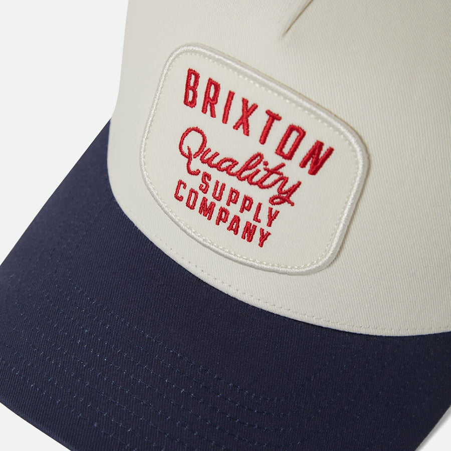 BRIXTON ( ブリクストン ) / メッシュキャップ スナップバック 帽子 / HUBAL C NP MP TRUCKER HAT - OFF WHITE x MIDNIGHT BLUE / 12037 - OFWMB