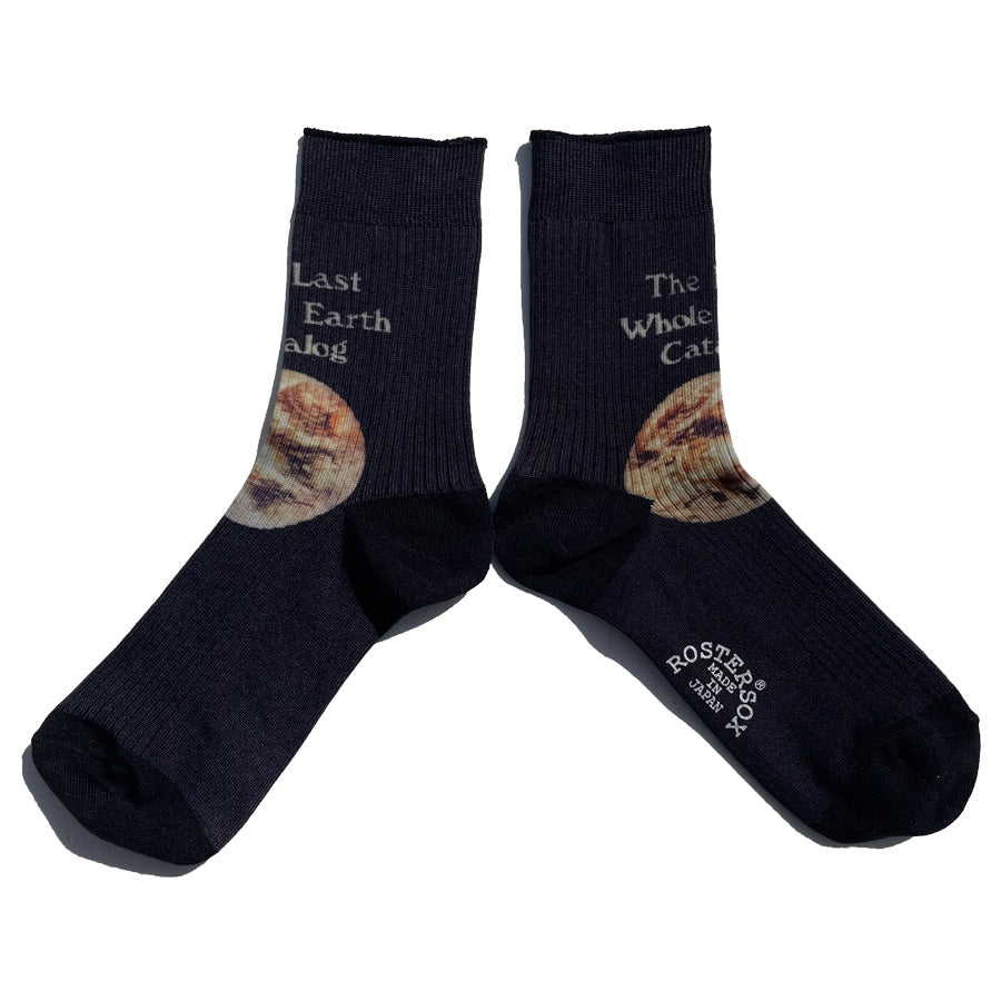ROSTER SOX(ロスターソックス) / 靴下 クルーソックス  地球  / WEC -BLACK / RS-503 / メンズ レディース