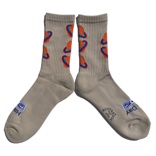 ROSTER SOX(ロスターソックス) / 靴下 クルーソックス 宇宙  / GALAXY - BEIGE / RS-484 / メンズ レディース
