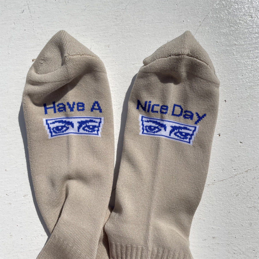 ROSTER SOX(ロスターソックス) / 靴下 クルーソックス 宇宙  / GALAXY - BEIGE / RS-484 / メンズ レディース