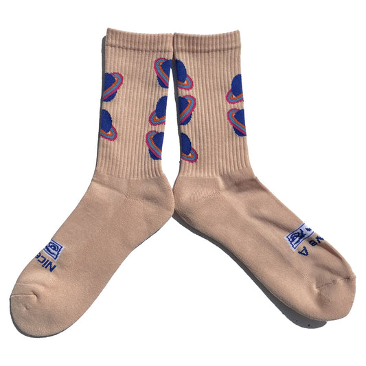 ROSTER SOX(ロスターソックス) / 靴下 クルーソックス 宇宙  / GALAXY - PINK / RS-484 / メンズ レディース
