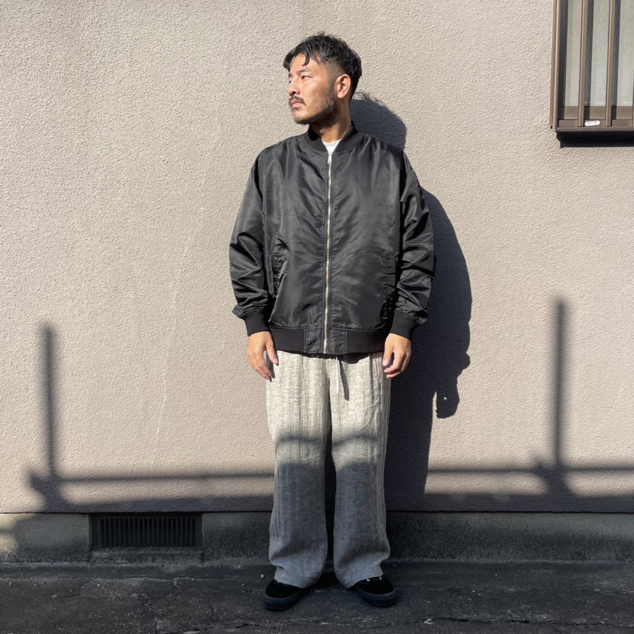 WAX(ワックス)  / ボンバージャケットライト / BOMBER JACKET LIGHT - BLACK / WX-0488 / メンズ THM