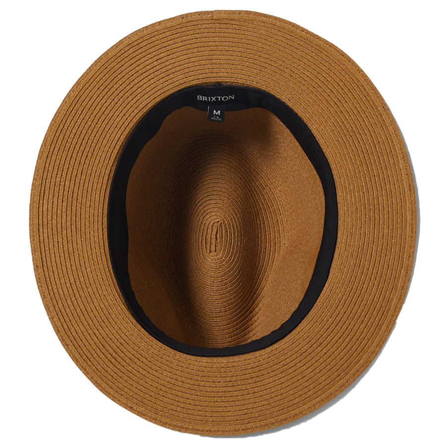 BRIXTON ( ブリクストン ) / パッカブル ストローハット 帽子 / ROMA STRAW PACKABLE FEDORA - DARK TAN x PRIMAL GREEN / 12008 - DKTPG