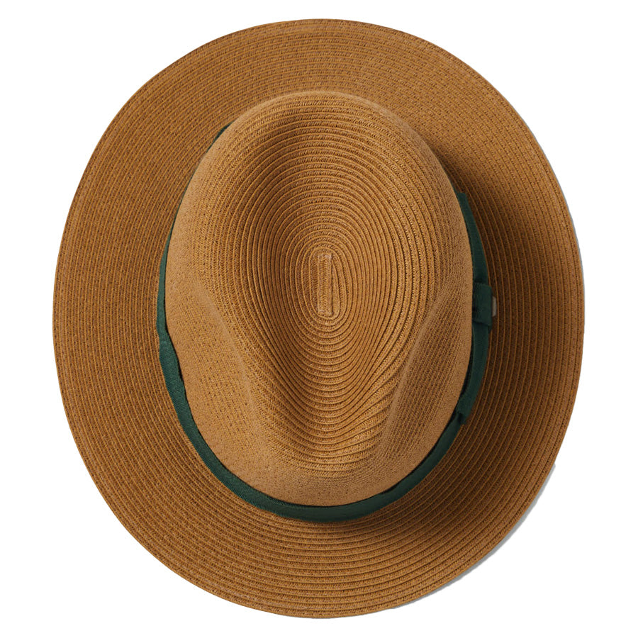 BRIXTON ( ブリクストン ) / パッカブル ストローハット 帽子 / ROMA STRAW PACKABLE FEDORA - DARK TAN x PRIMAL GREEN / 12008 - DKTPG