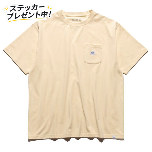 THE ROARK (ロアーク) /  半袖Tシャツ ドライ / "LABEL POCKET" FINE TECH DRY TEE - NATURAL / RTJF1200 / メンズ