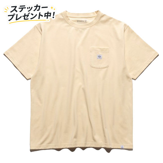 THE ROARK (ロアーク) /  半袖Tシャツ ドライ / "LABEL POCKET" FINE TECH DRY TEE - NATURAL / RTJF1200 / メンズ