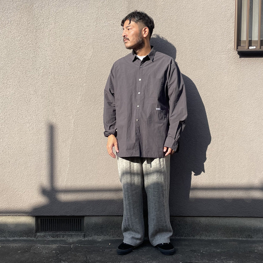 WAX(ワックス)  / リラックスフィット ポケットシャツ / POCKET SHIRTS - CHARCOAL / WX-0493 / メンズ THM