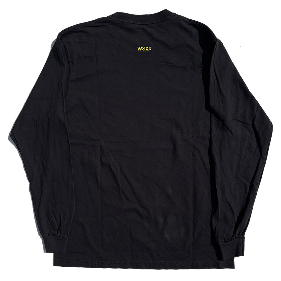 WAX(ワックス) / 長袖Tシャツ ロンT / DESIGN LONG TEE "WAXING" - BLACK / WX-0515 / メンズ THM