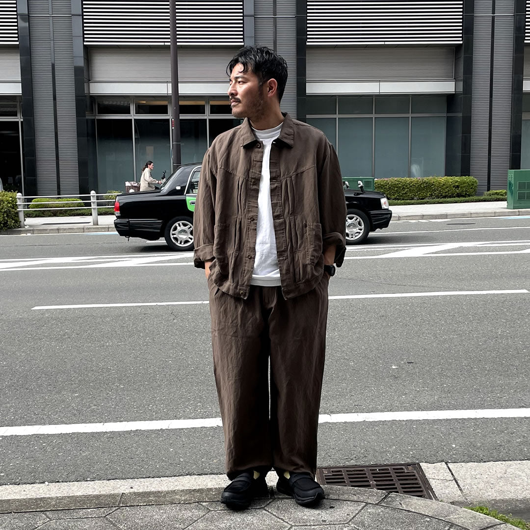 NASNGWAM (ナスングワム) / 日本製 レーヨンリネンジャケット / ATELIER JACKET - OLIVE / J2622009 / メンズ